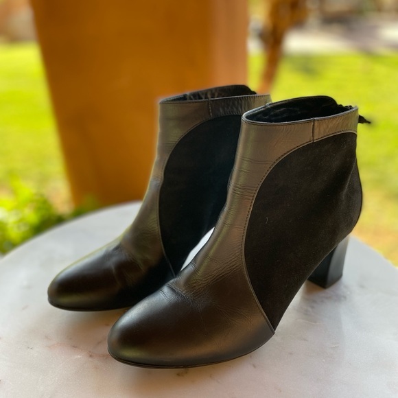 Aquatalia Shoes - Aquatalia Suede and Leather Ankle Boots